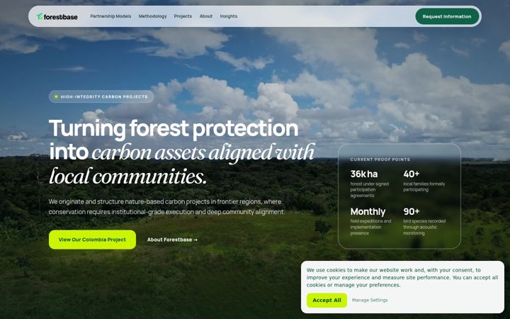 Ekraanipilt saidist forestbase.io