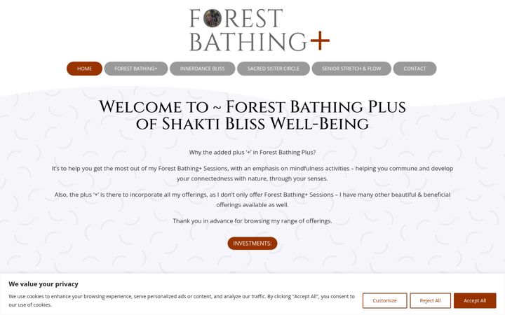 Screenshot of forestbathingplus.co.uk