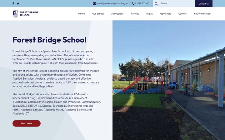 Skärmbild av forestbridgeschool.org.uk