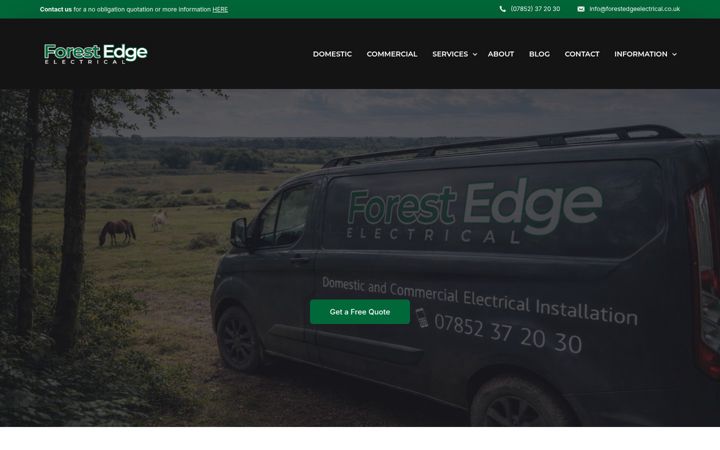 Screenshot of forestedgeelectrical.co.uk