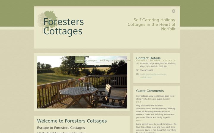 Skærmbillede af foresters-cottages-norfolk.co.uk