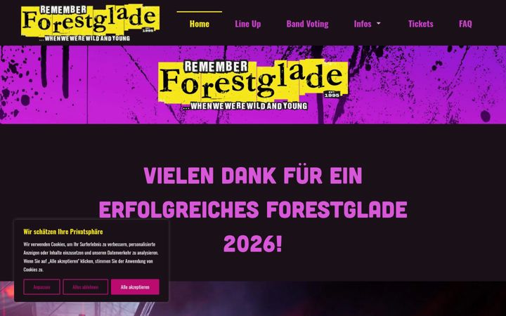 Screenshot of forestgladefestival.at