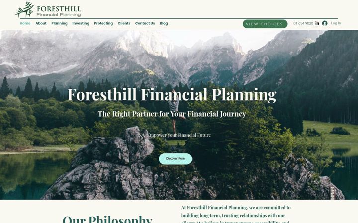 Ekraanipilt saidist foresthill.ie
