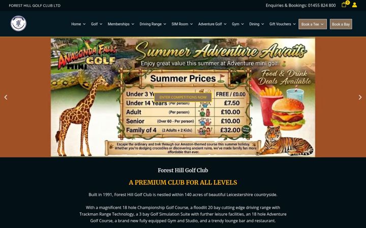 Screenshot di foresthillgolfclub.co.uk