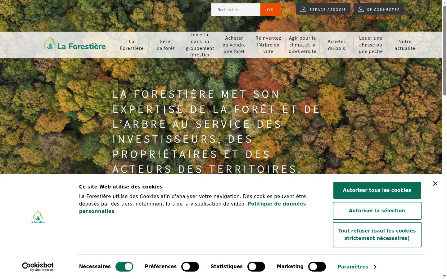 Captura de pantalla del banner de consentimiento mostrado antes de cualquier interacción