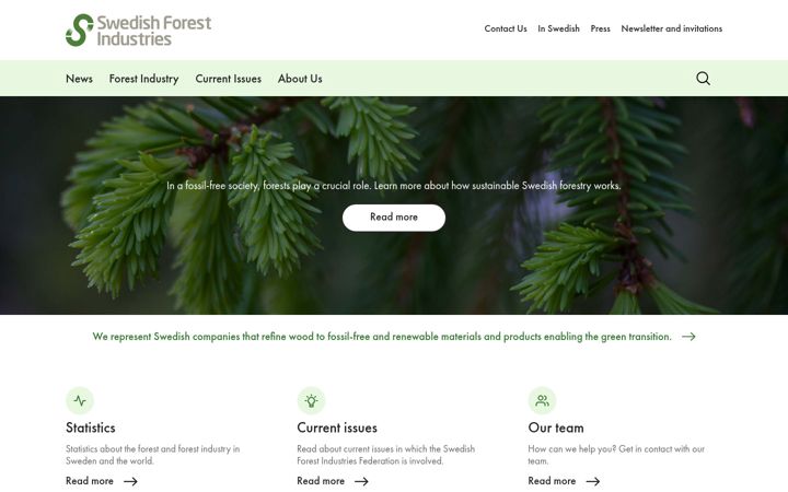 Screenshot of forestindustries.se