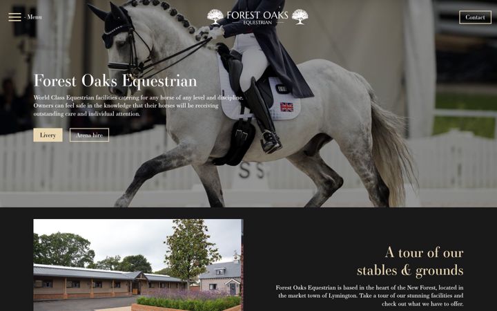 Screenshot of forestoaksequestrian.co.uk
