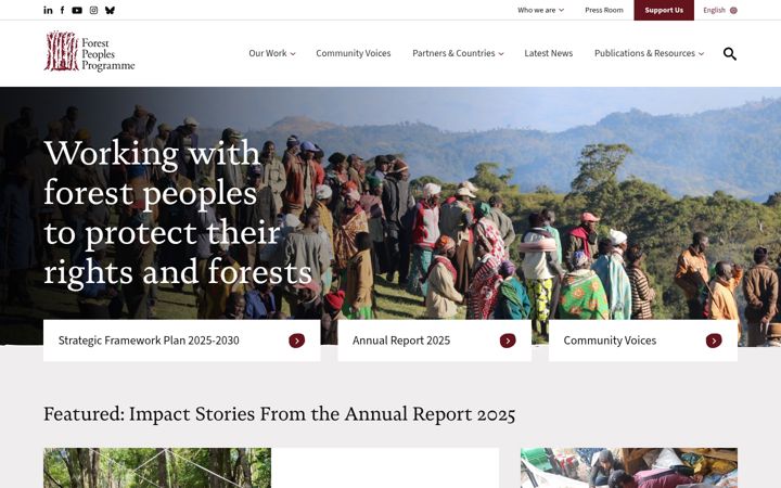 Screenshot of forestpeoples.org
