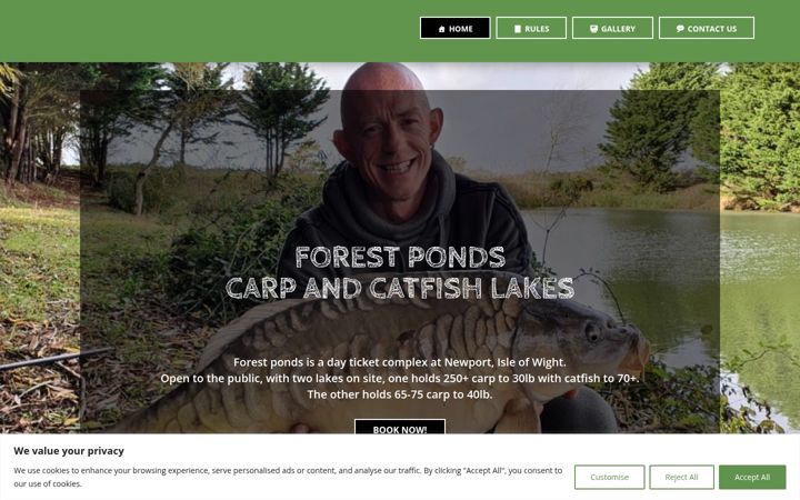 Screenshot of forestponds.co.uk