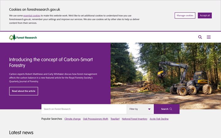 Screenshot of forestresearch.gov.uk