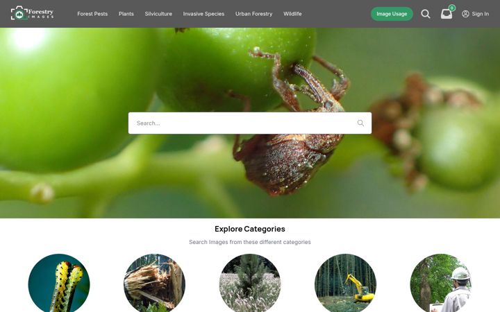 Screenshot of forestryimages.org
