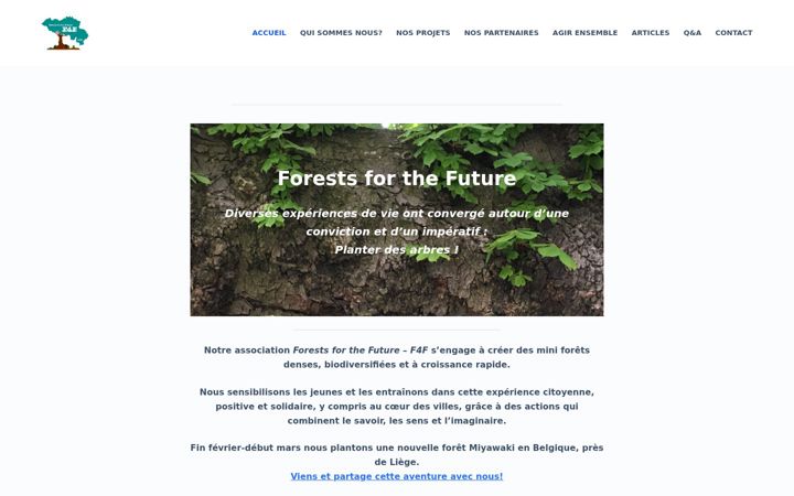 Snímek obrazovky forestsforthefuture.be