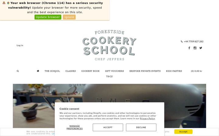 Screenshot of forestsidecookeryschool.com