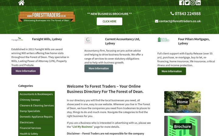 Snímek obrazovky foresttraders.co.uk