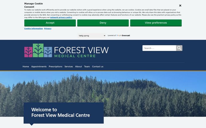 Screenshot of forestviewmedicalcentre.co.uk