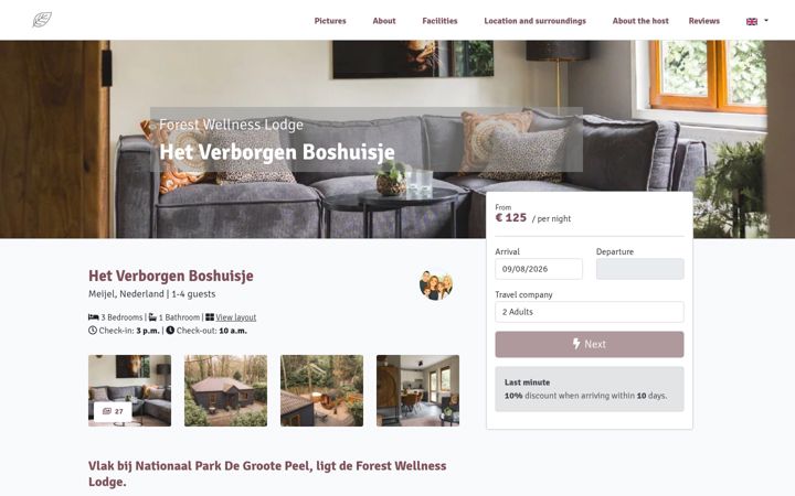 Screenshot of forestwellnesslodge.nl