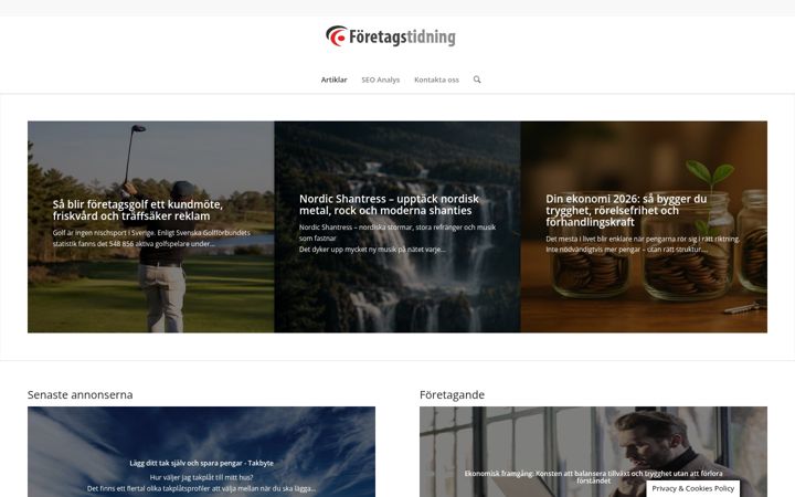 Screenshot of foretagstidning.se