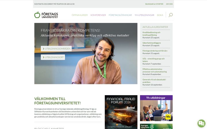 Screenshot of foretagsuniversitetet.se