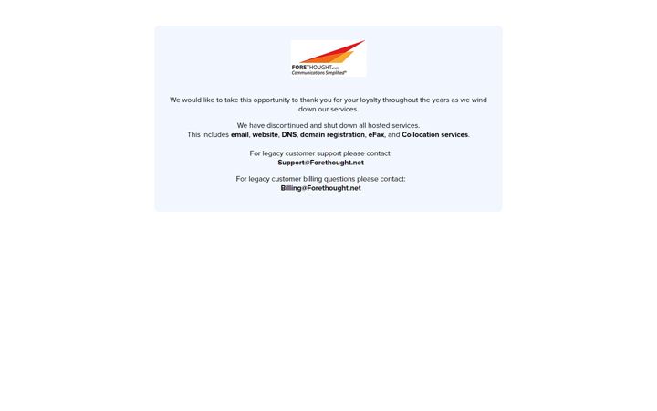 Screenshot of forethought.net