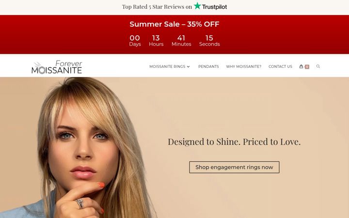 Screenshot of forever-moissanite.com