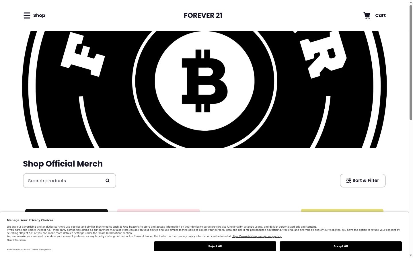 Screenshot of the consent banner shown before any interaction