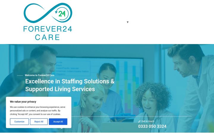 Screenshot of forever24care.co.uk