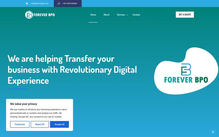 Screenshot of foreverbpo.com