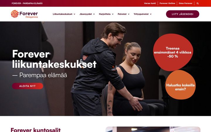 Screenshot of foreverclub.fi