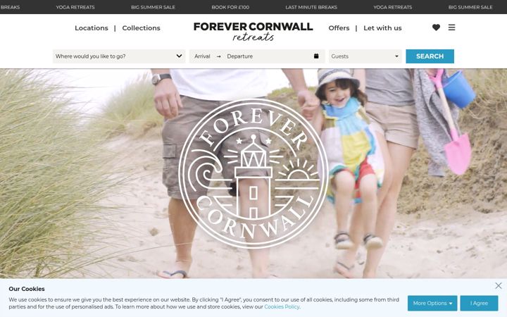 Snímek obrazovky forevercornwall.co.uk