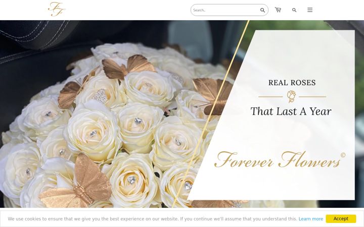 Screenshot of foreverflowersuk.com
