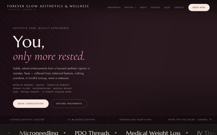 Screenshot of foreverglowtexas.com