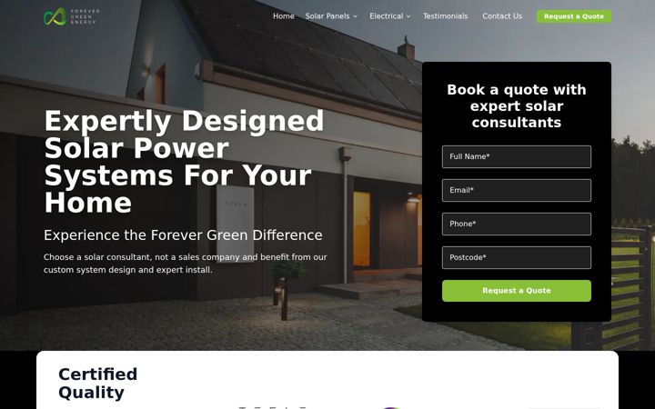 Screenshot of forevergreen-energy.co.uk