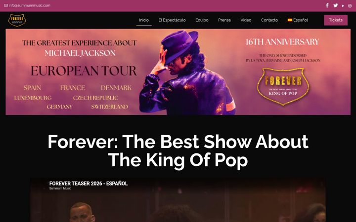 Screenshot of foreverkingofpop.net