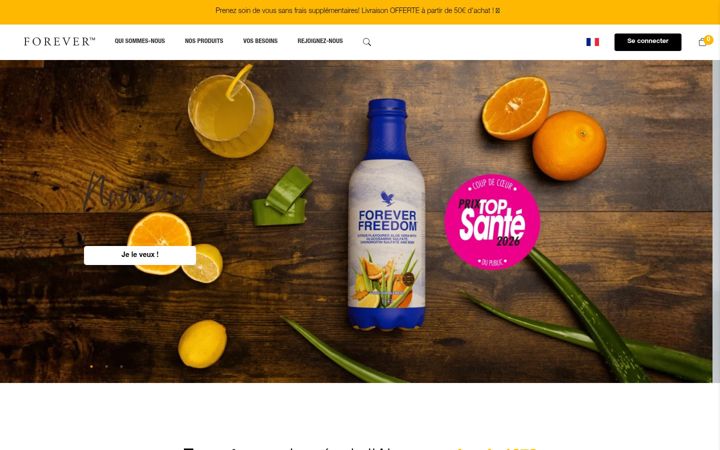 Screenshot of foreverliving.fr