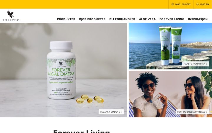 Screenshot of foreverliving.no