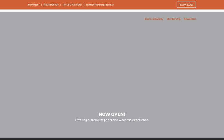 Snímek obrazovky foreverpadel.co.uk
