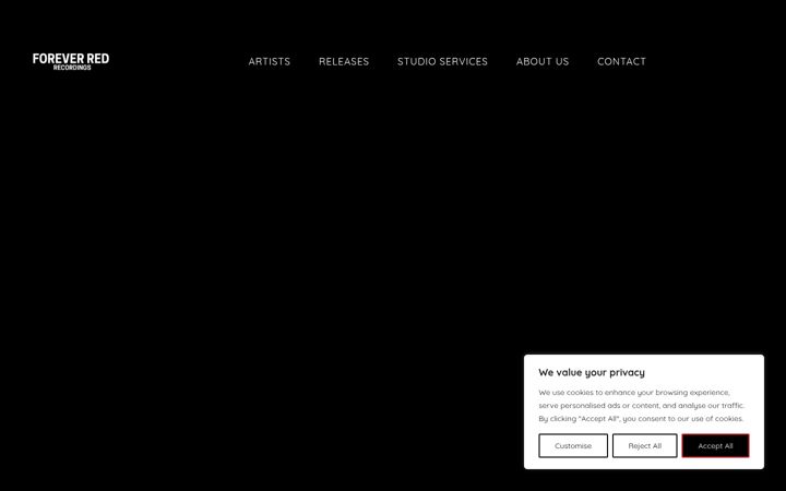 Screenshot ta' foreverredrecordings.co.uk