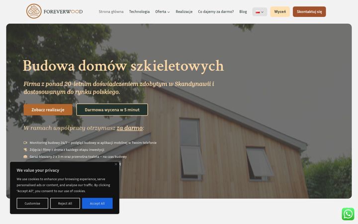 Screenshot of foreverwood.pl
