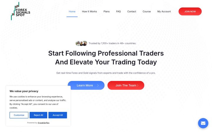 Screenshot of forex-signals-spot.com