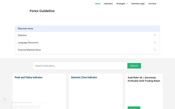 Screenshot of forexguideline.com