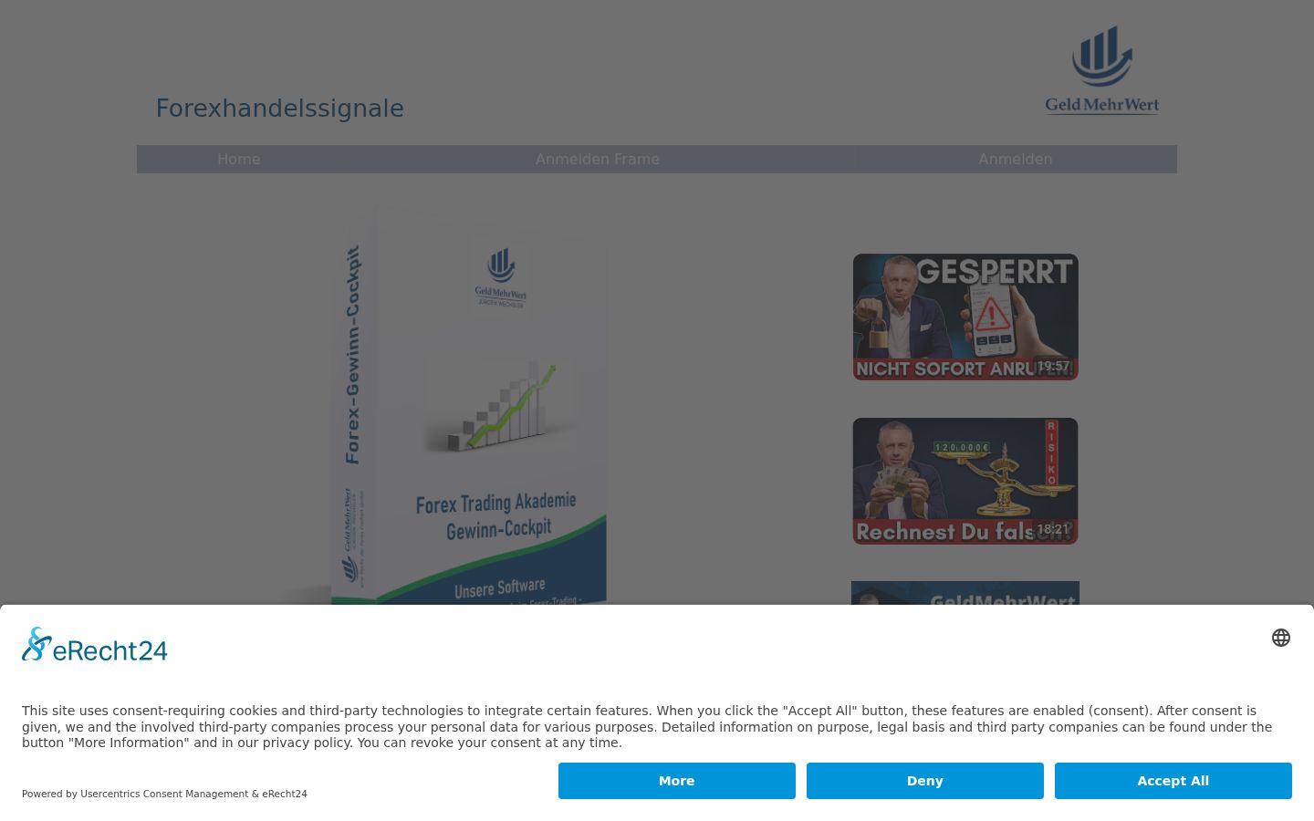 Screenshot of the consent banner shown before any interaction