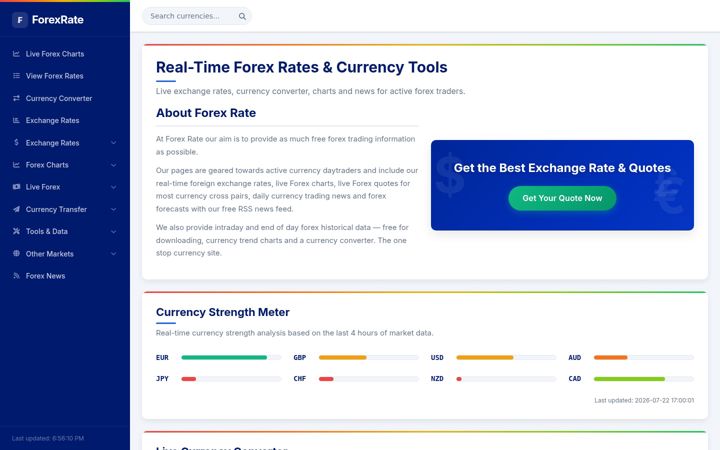 Screenshot of forexrate.co.uk