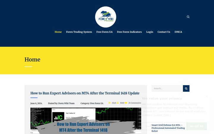 Screenshot of forexwikitrading.com