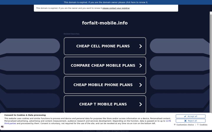Screenshot of forfait-mobile.info