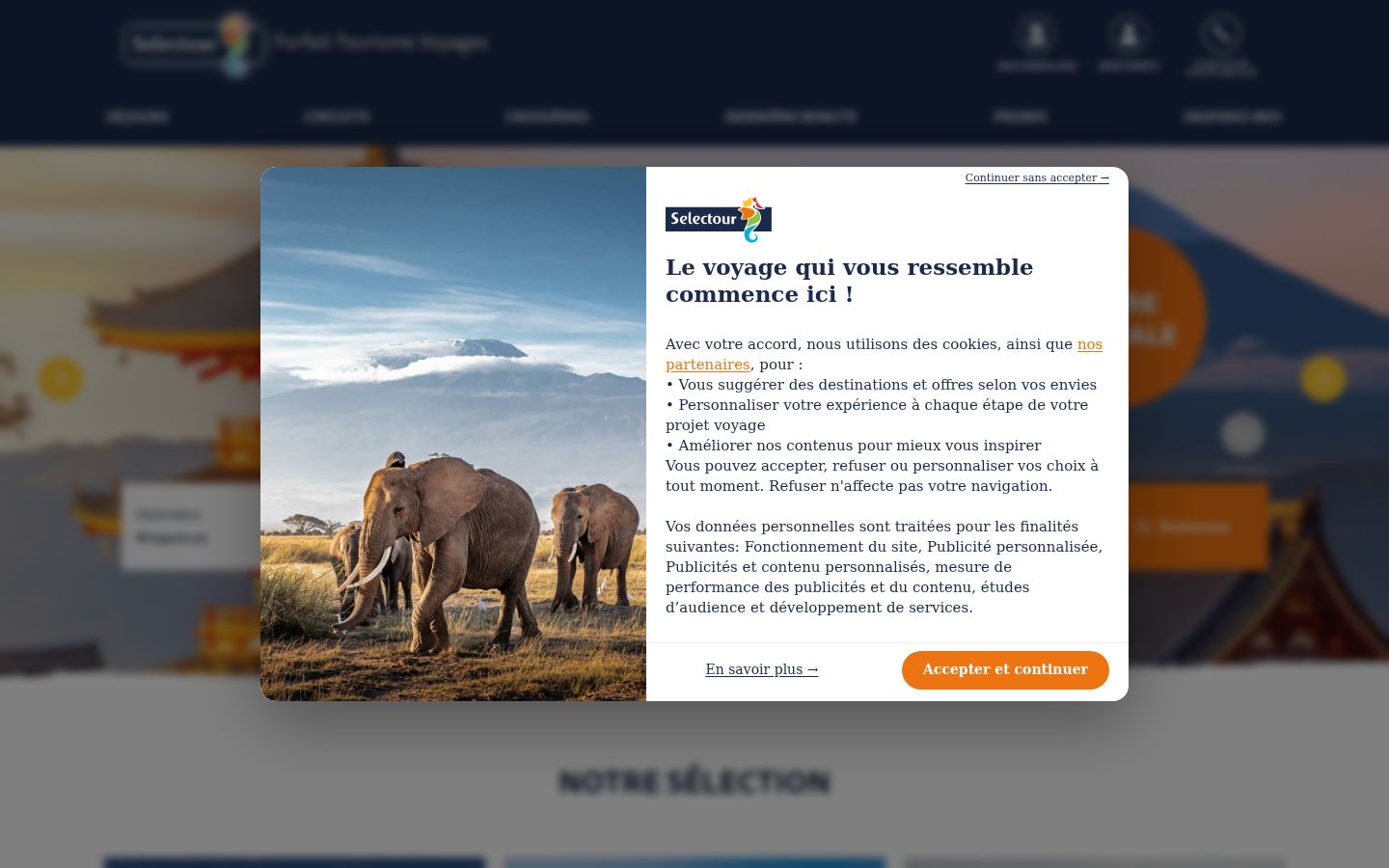 Screenshot of the consent banner shown before any interaction