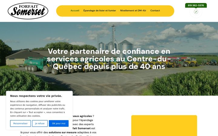 Capture d'écran de forfaitsomerset.ca