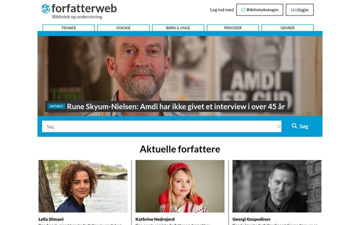 Screenshot of forfatterweb.dk