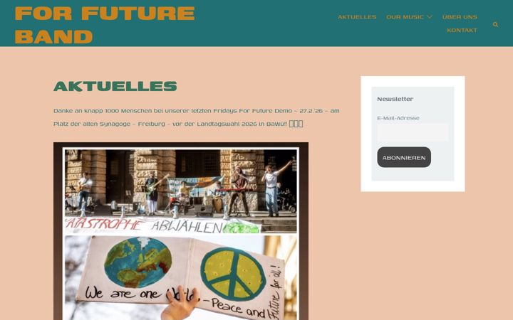 Snímek obrazovky forfutureband.de