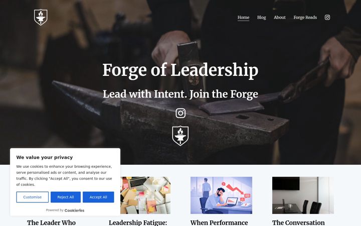 Screenshot of forgeofleadership.com