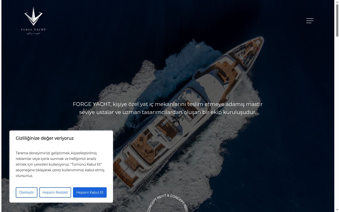 Screenshot del banner di consenso mostrato prima di qualsiasi interazione